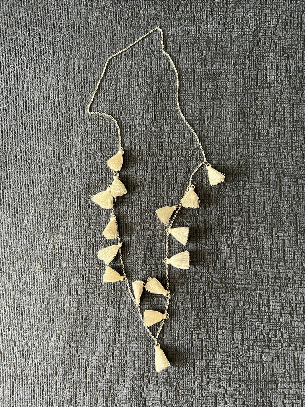 Grey Tassel Necklace